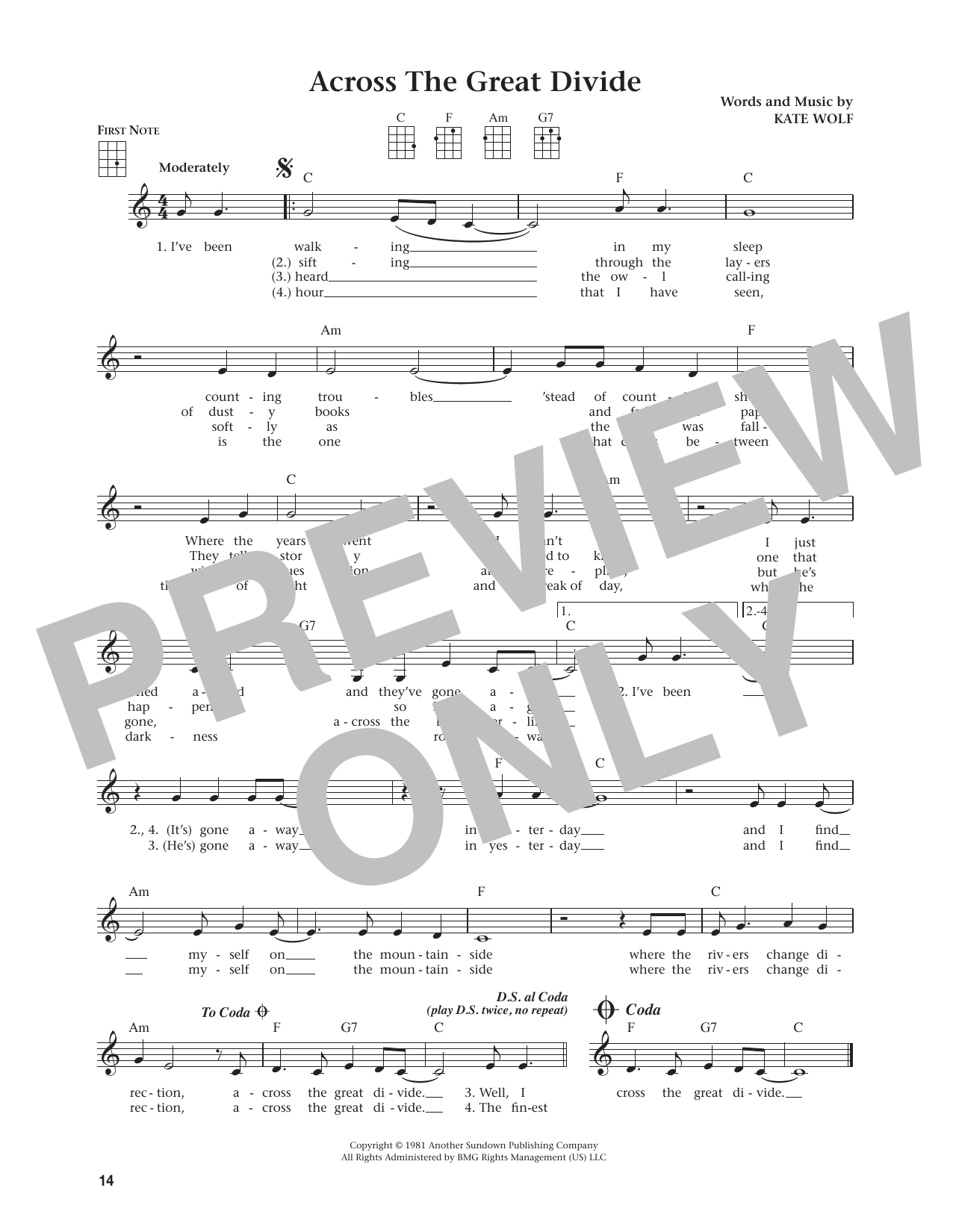 Kate Wolf Across The Great Divide (from The Daily Ukulele) (arr. Jim Beloff) sheet music notes and chords arranged for Ukulele
