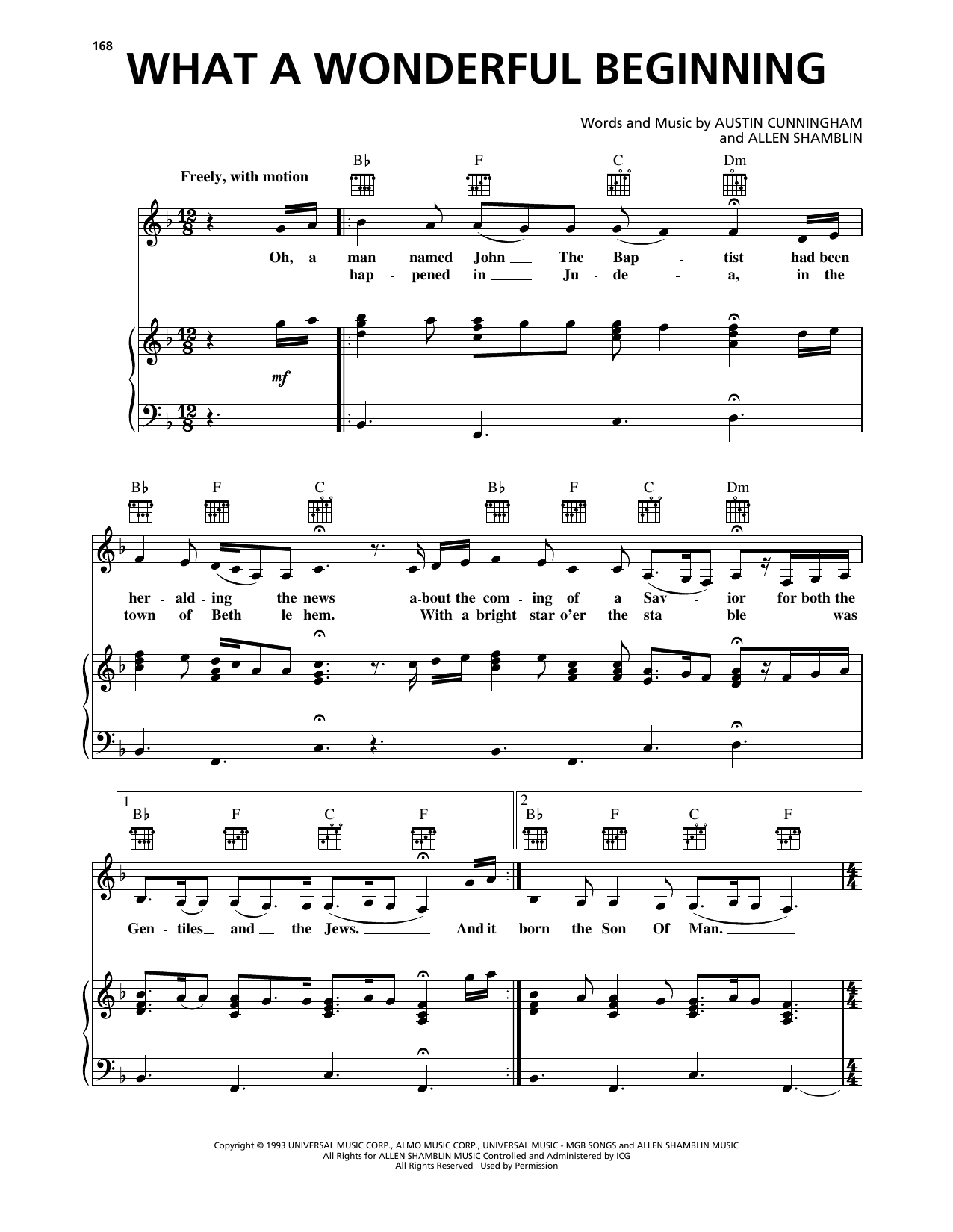 Kathy Mattea What A Wonderful Beginning sheet music notes and chords arranged for Piano, Vocal & Guitar Chords (Right-Hand Melody)