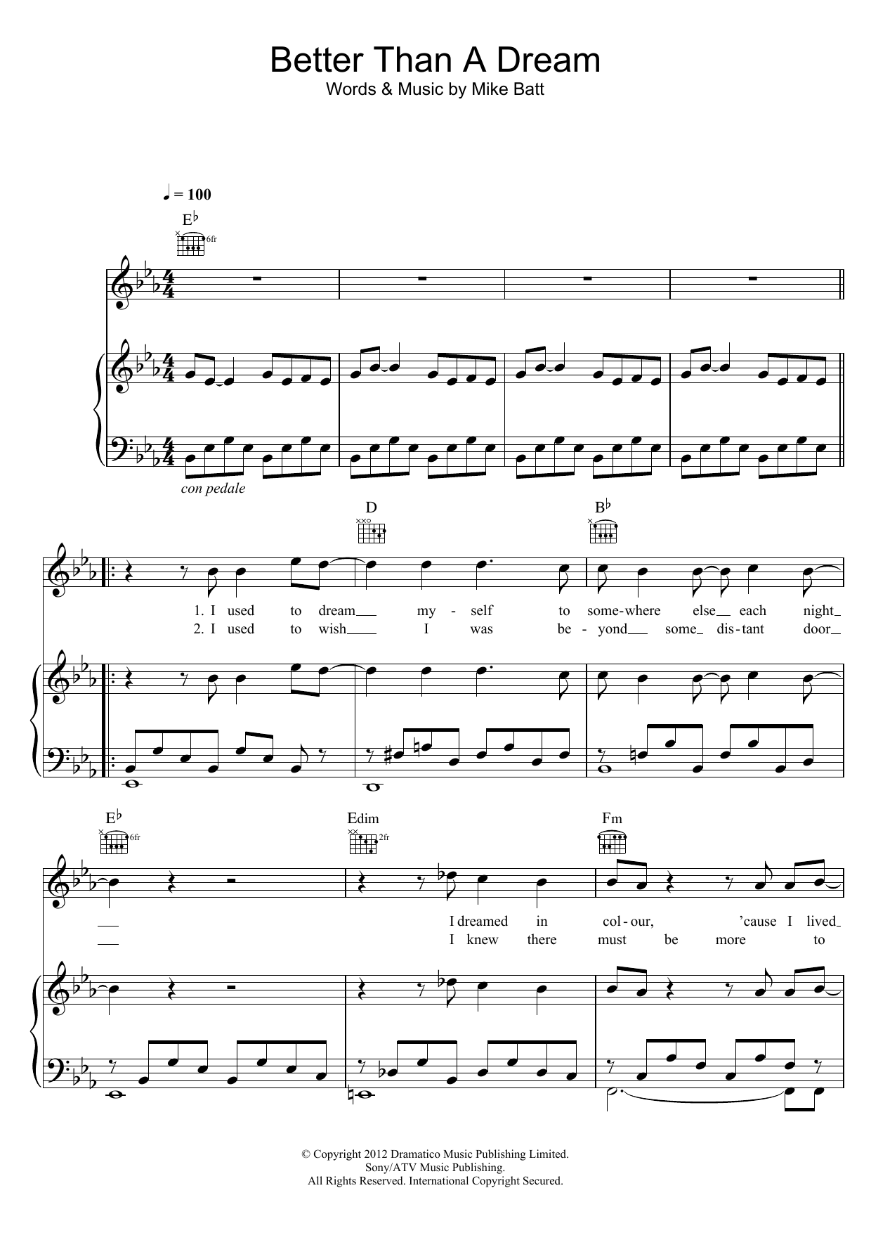Katie Melua Better Than A Dream sheet music notes and chords arranged for Piano, Vocal & Guitar Chords