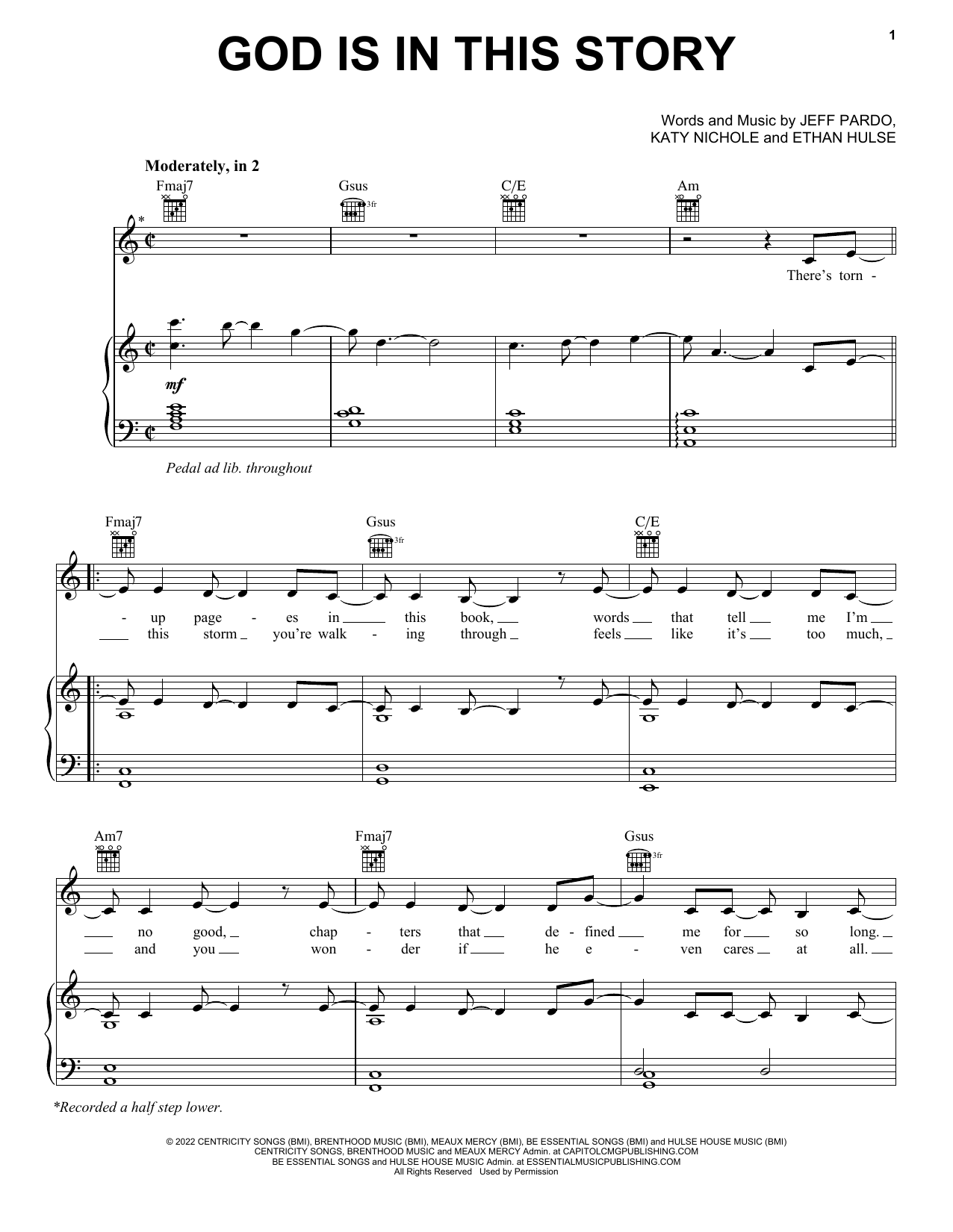 Katy Nichole & Big Daddy Weave God Is In This Story sheet music notes and chords arranged for Piano, Vocal & Guitar Chords (Right-Hand Melody)
