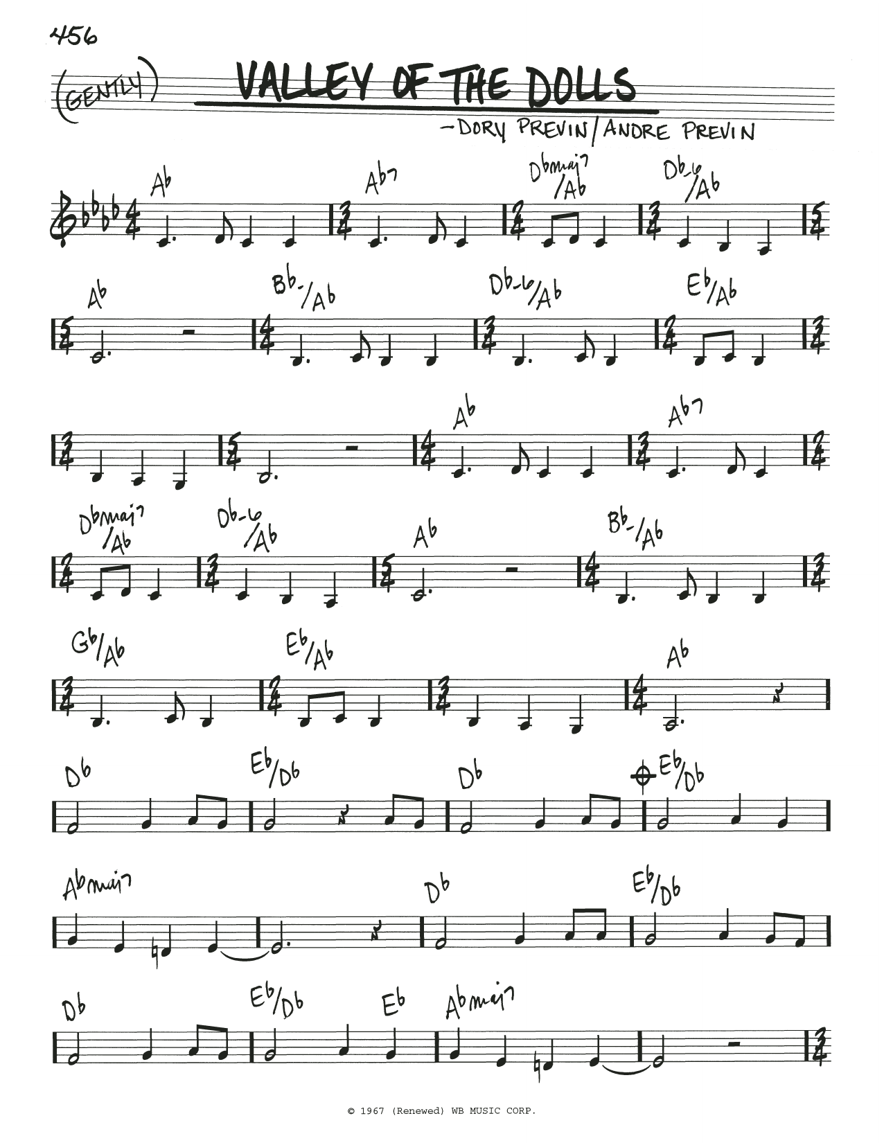 k.d. lang Valley Of The Dolls sheet music notes and chords arranged for Real Book – Melody & Chords