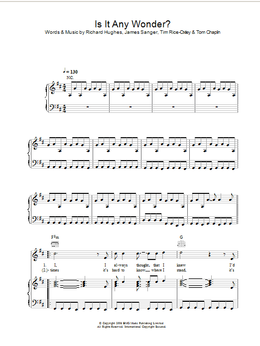 Keane Is It Any Wonder? sheet music notes and chords arranged for Flute Solo