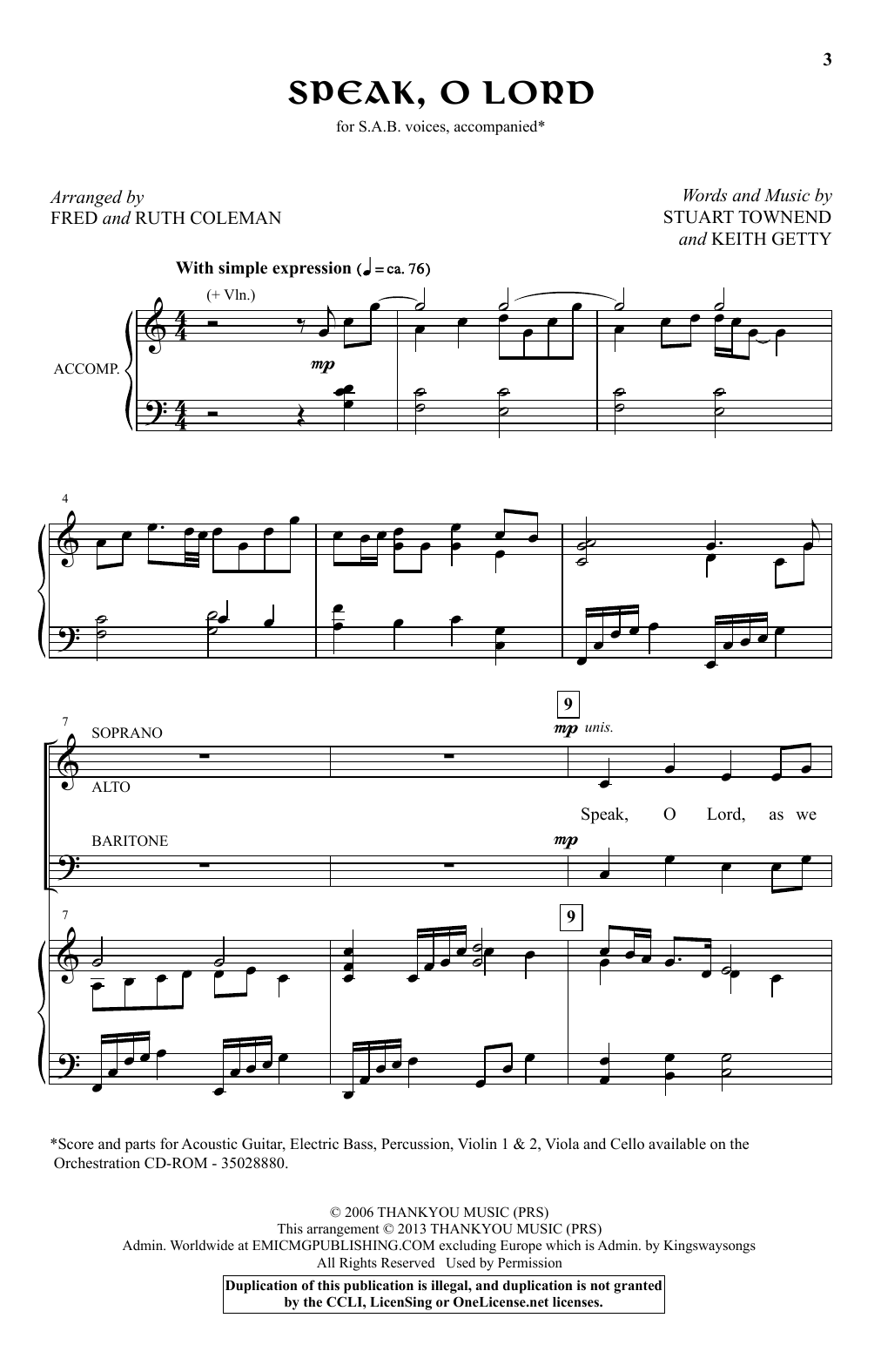 Keith & Kristyn Getty In Christ Alone (Song Collection) sheet music notes and chords arranged for SAB Choir