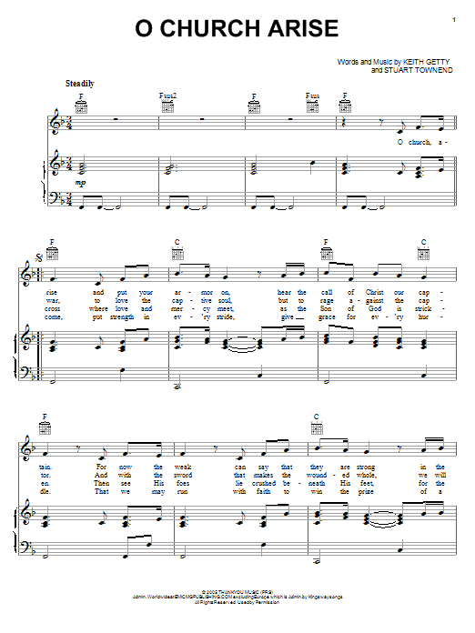 Keith & Kristyn Getty O Church Arise sheet music notes and chords arranged for Trumpet Solo
