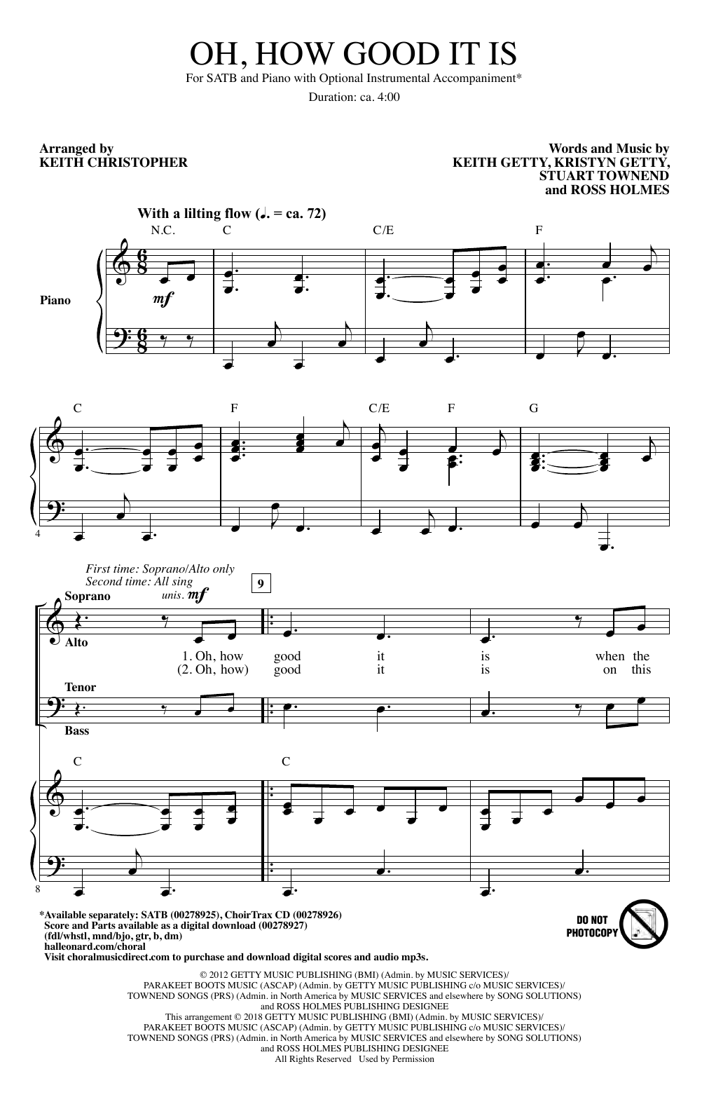 Keith & Kristyn Getty Oh, How Good It Is (arr. Keith Christopher) sheet music notes and chords arranged for SATB Choir