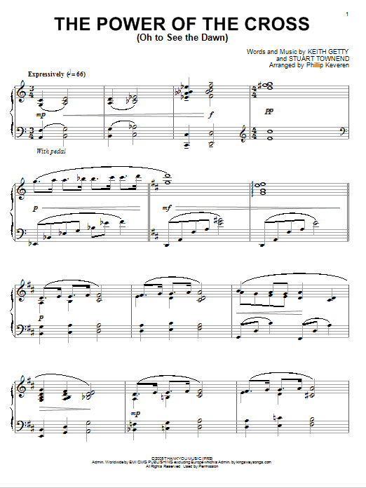 Keith & Kristyn Getty The Power Of The Cross (Oh To See The Dawn) [Jazz version] (arr. Phillip Keveren) sheet music notes and chords arranged for Piano Solo