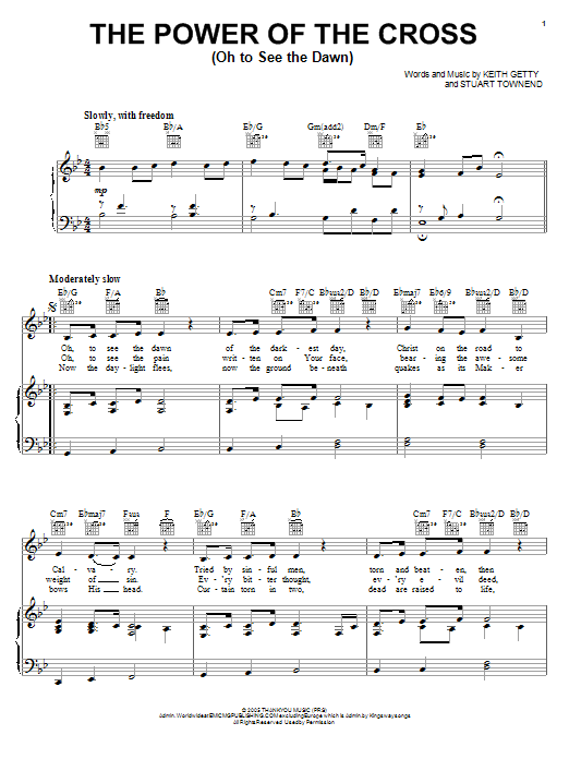 Keith & Kristyn Getty The Power Of The Cross (Oh To See The Dawn) sheet music notes and chords arranged for Violin Solo