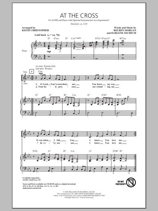 Keith Christopher At The Cross sheet music notes and chords arranged for SATB Choir