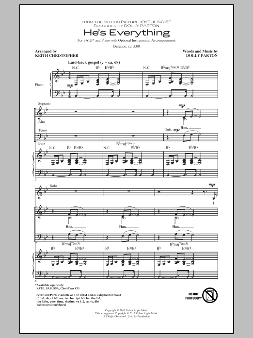 Keith Christopher He's Everything sheet music notes and chords arranged for SSA Choir