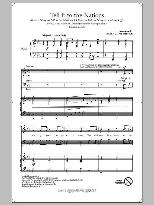 Keith Christopher I Love To Tell The Story sheet music notes and chords arranged for SATB Choir
