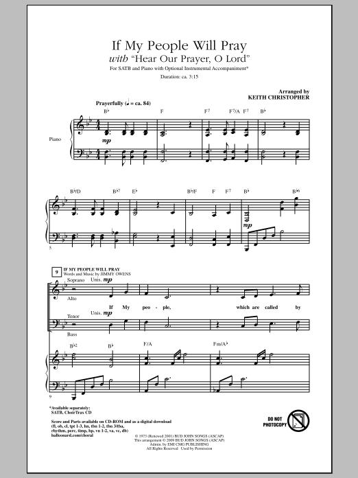 Keith Christopher If My People Will Pray sheet music notes and chords arranged for SATB Choir