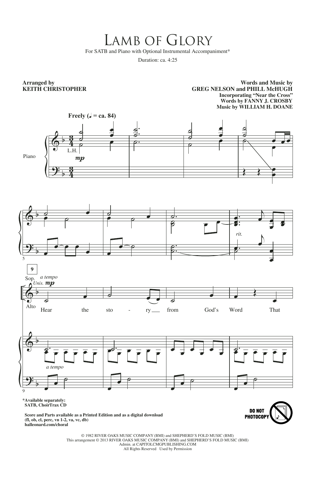 Keith Christopher Lamb Of Glory sheet music notes and chords arranged for SATB Choir