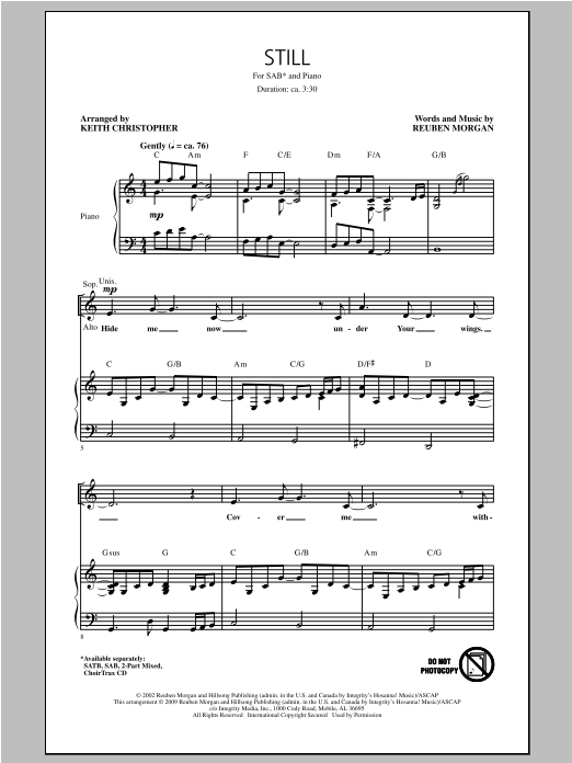 Keith Christopher Still sheet music notes and chords arranged for 2-Part Choir
