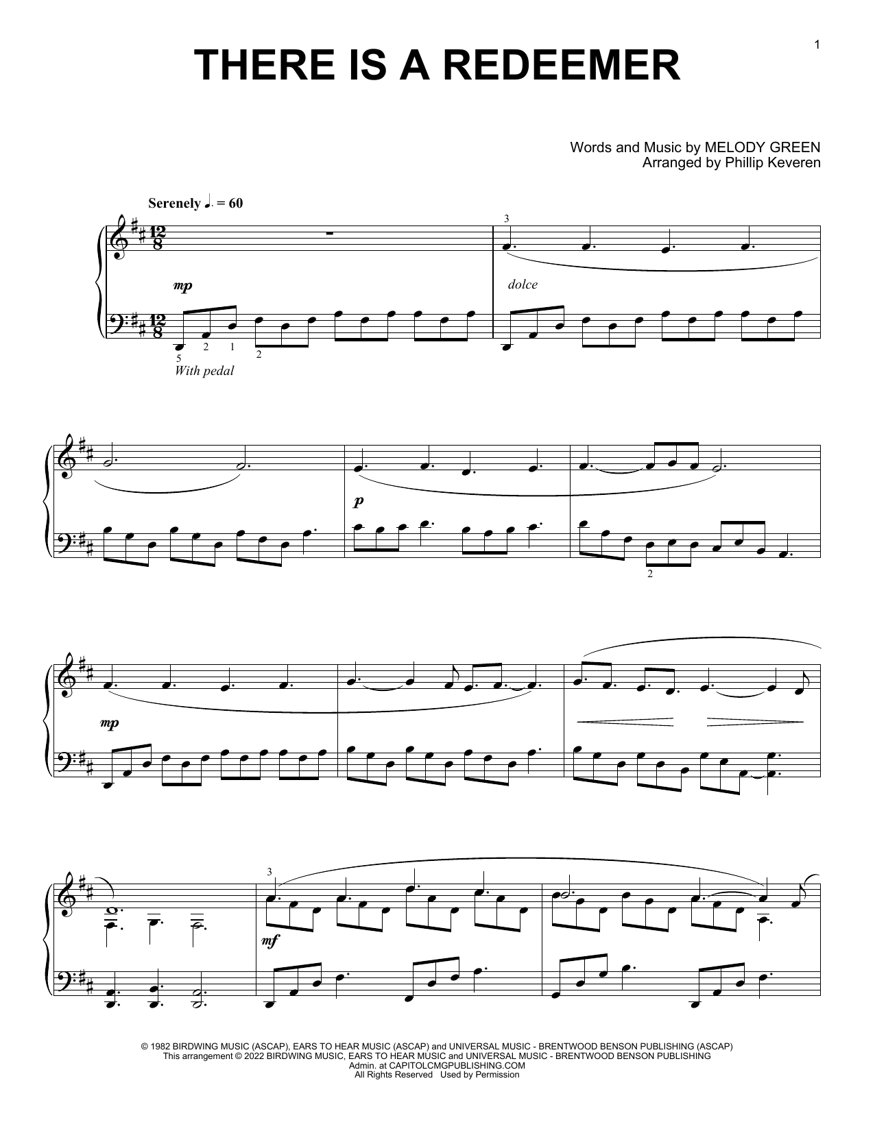 Keith Green There Is A Redeemer [Classical version] (arr. Phillip Keveren) sheet music notes and chords arranged for Piano Solo