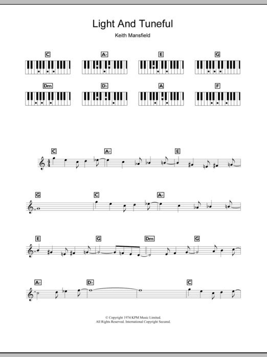 Keith Mansfield Light And Tuneful (Wimbledon Opening Theme) sheet music notes and chords arranged for Flute Solo