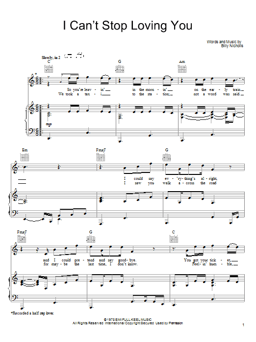 Keith Urban Can't Stop Loving You (Though I Try) sheet music notes and chords arranged for Guitar Tab