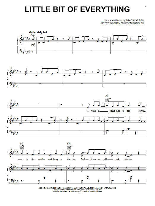 Keith Urban Little Bit Of Everything sheet music notes and chords arranged for Piano, Vocal & Guitar Chords (Right-Hand Melody)