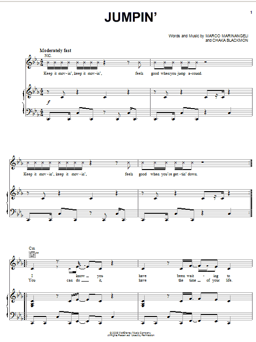 Keke Palmer Jumpin' sheet music notes and chords arranged for Piano, Vocal & Guitar Chords (Right-Hand Melody)
