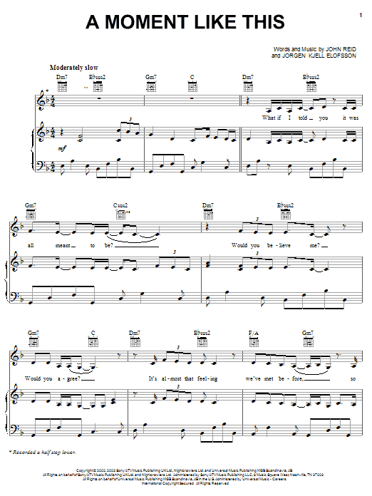 Kelly Clarkson A Moment Like This sheet music notes and chords arranged for Trumpet Solo