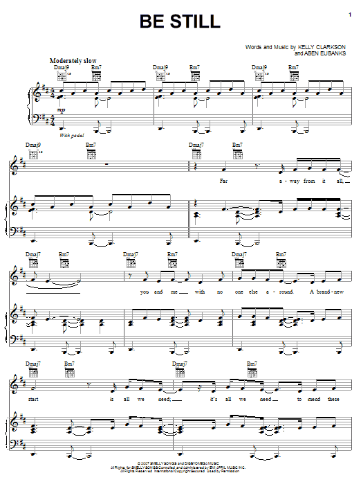 Kelly Clarkson Be Still sheet music notes and chords arranged for Easy Piano