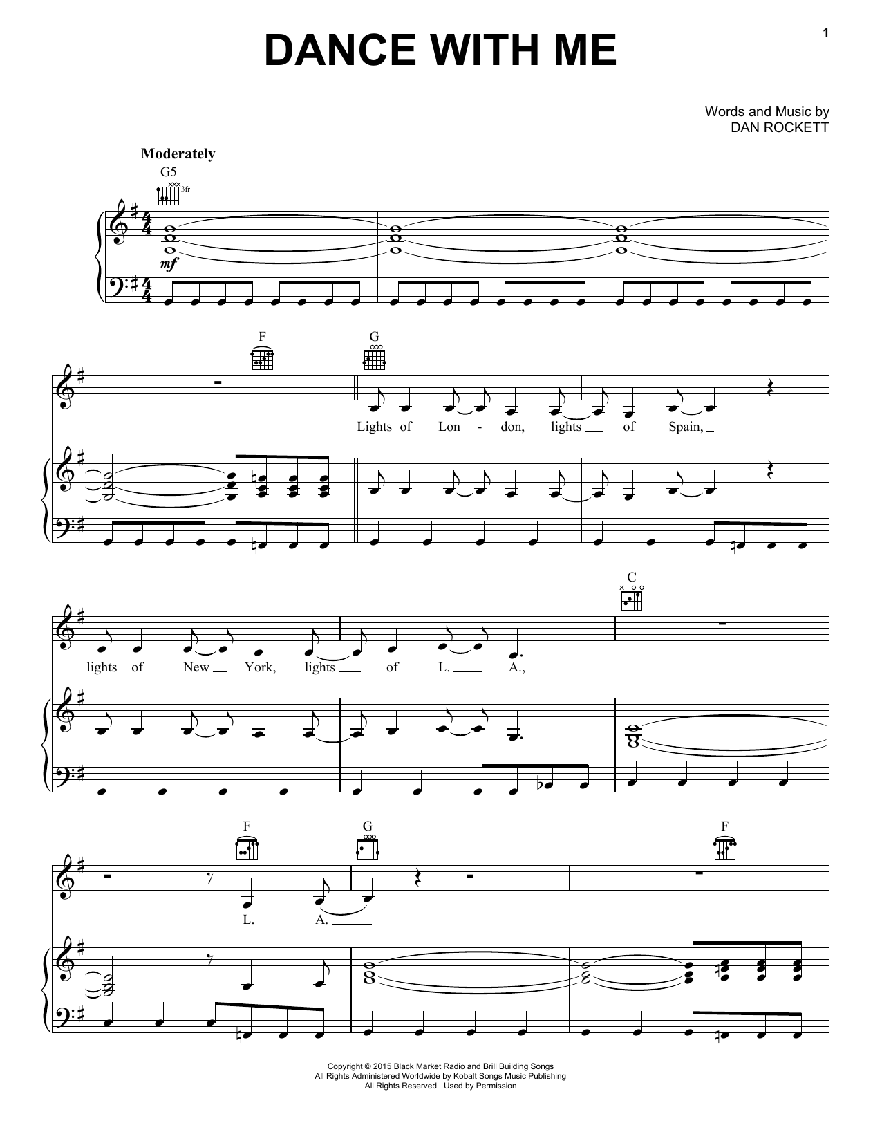 Kelly Clarkson Dance With Me sheet music notes and chords arranged for Piano, Vocal & Guitar Chords (Right-Hand Melody)