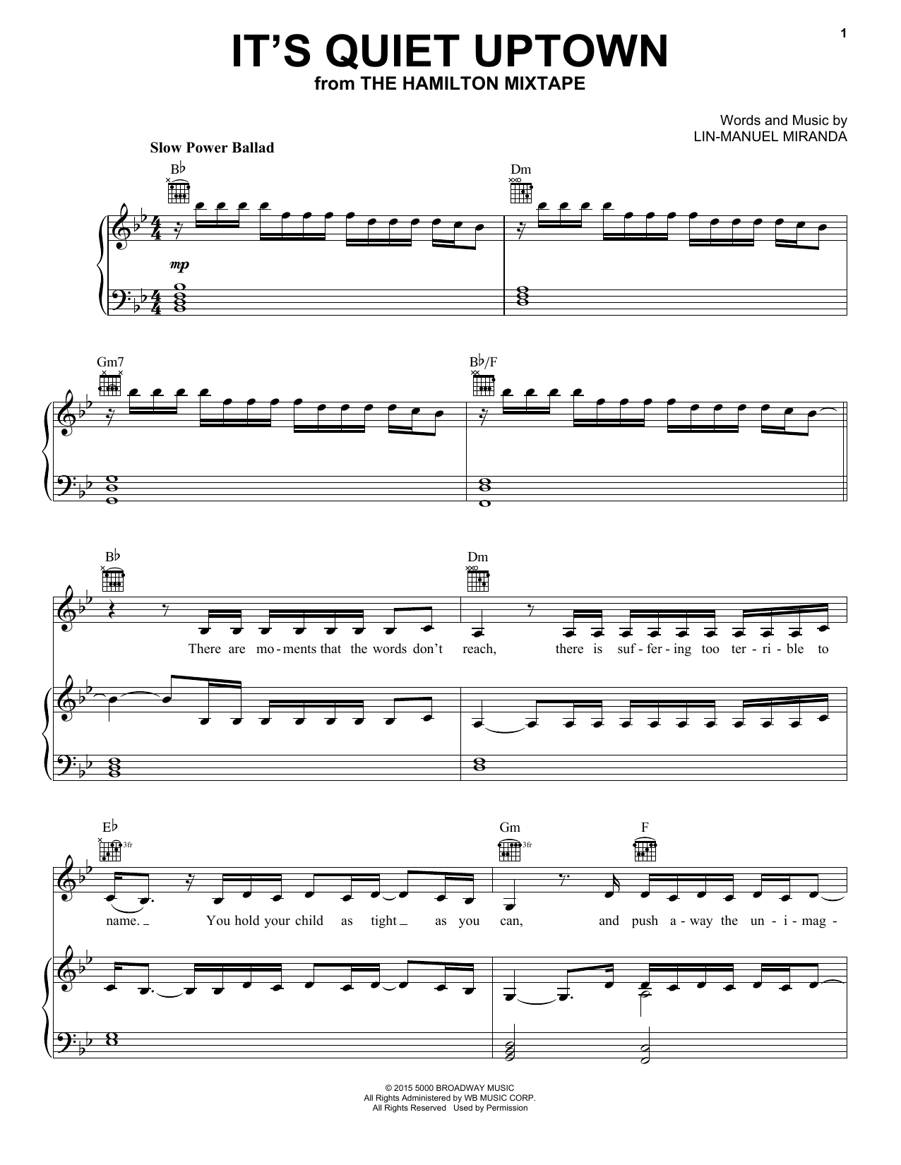 Kelly Clarkson It's Quiet Uptown sheet music notes and chords arranged for Piano, Vocal & Guitar Chords (Right-Hand Melody)