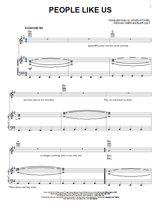 Kelly Clarkson People Like Us sheet music notes and chords arranged for Piano, Vocal & Guitar Chords (Right-Hand Melody)