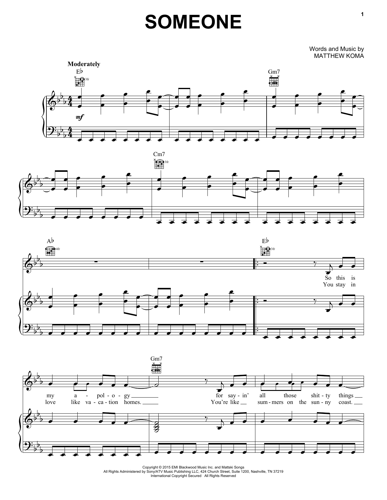 Kelly Clarkson Someone sheet music notes and chords arranged for Guitar Chords/Lyrics