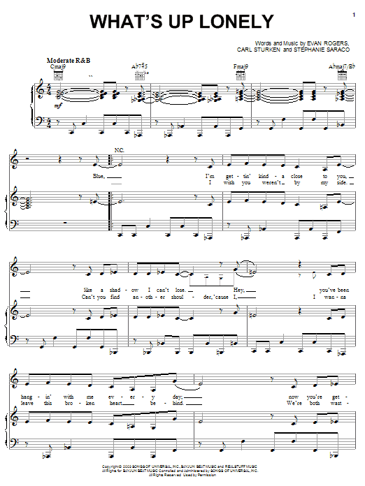 Kelly Clarkson What's Up Lonely sheet music notes and chords arranged for Piano, Vocal & Guitar Chords (Right-Hand Melody)