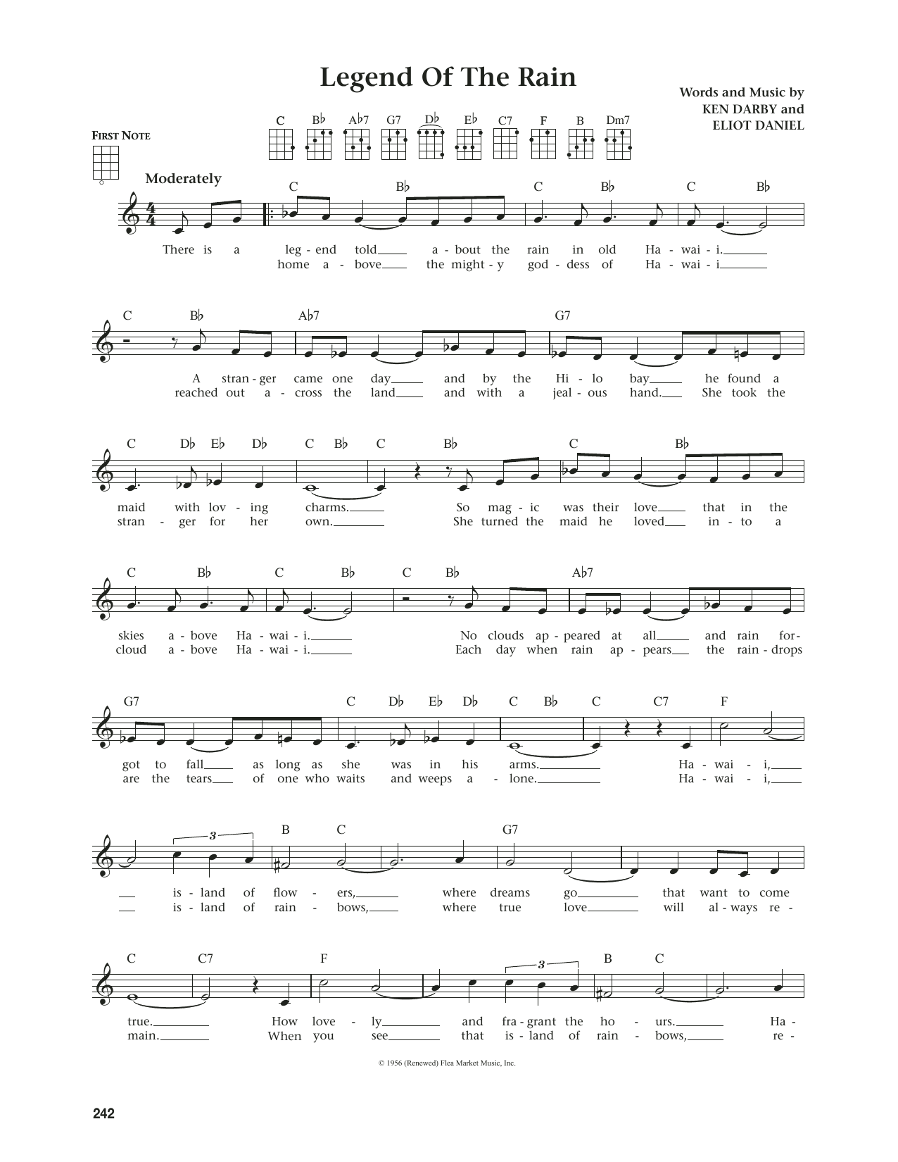 Ken Darby Legend Of The Rain (from The Daily Ukulele) (arr. Jim Beloff) sheet music notes and chords arranged for Ukulele