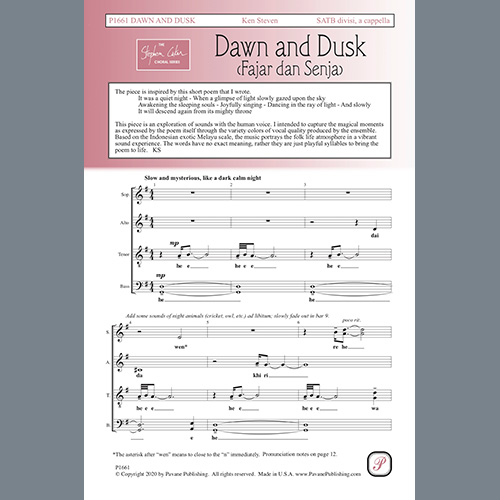 Easily Download Ken Steven Printable PDF piano music notes, guitar tabs for  SATB Choir. Transpose or transcribe this score in no time - Learn how to play song progression.