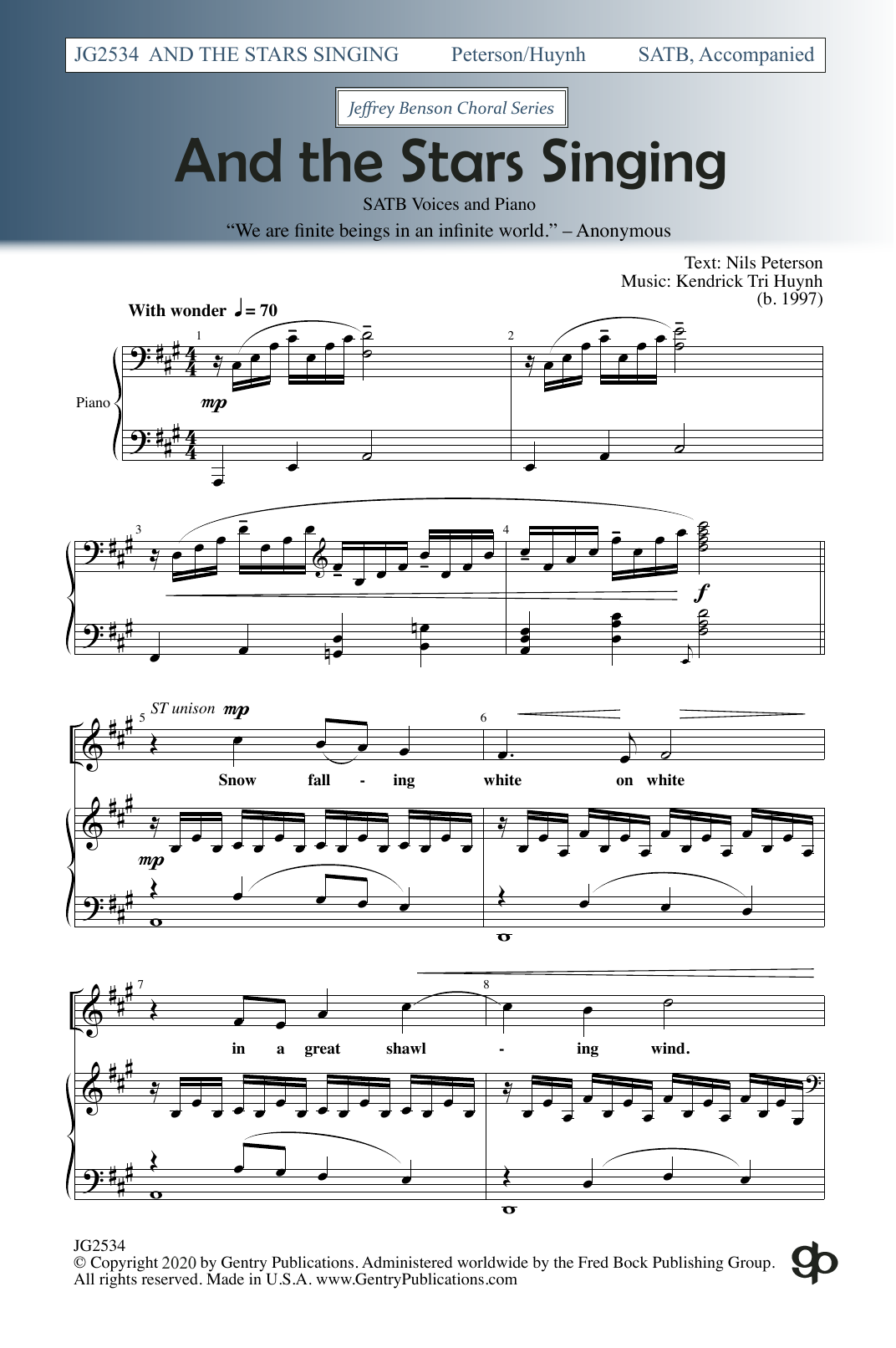Kendrick Tri Huynh And The Stars Singing sheet music notes and chords arranged for SATB Choir