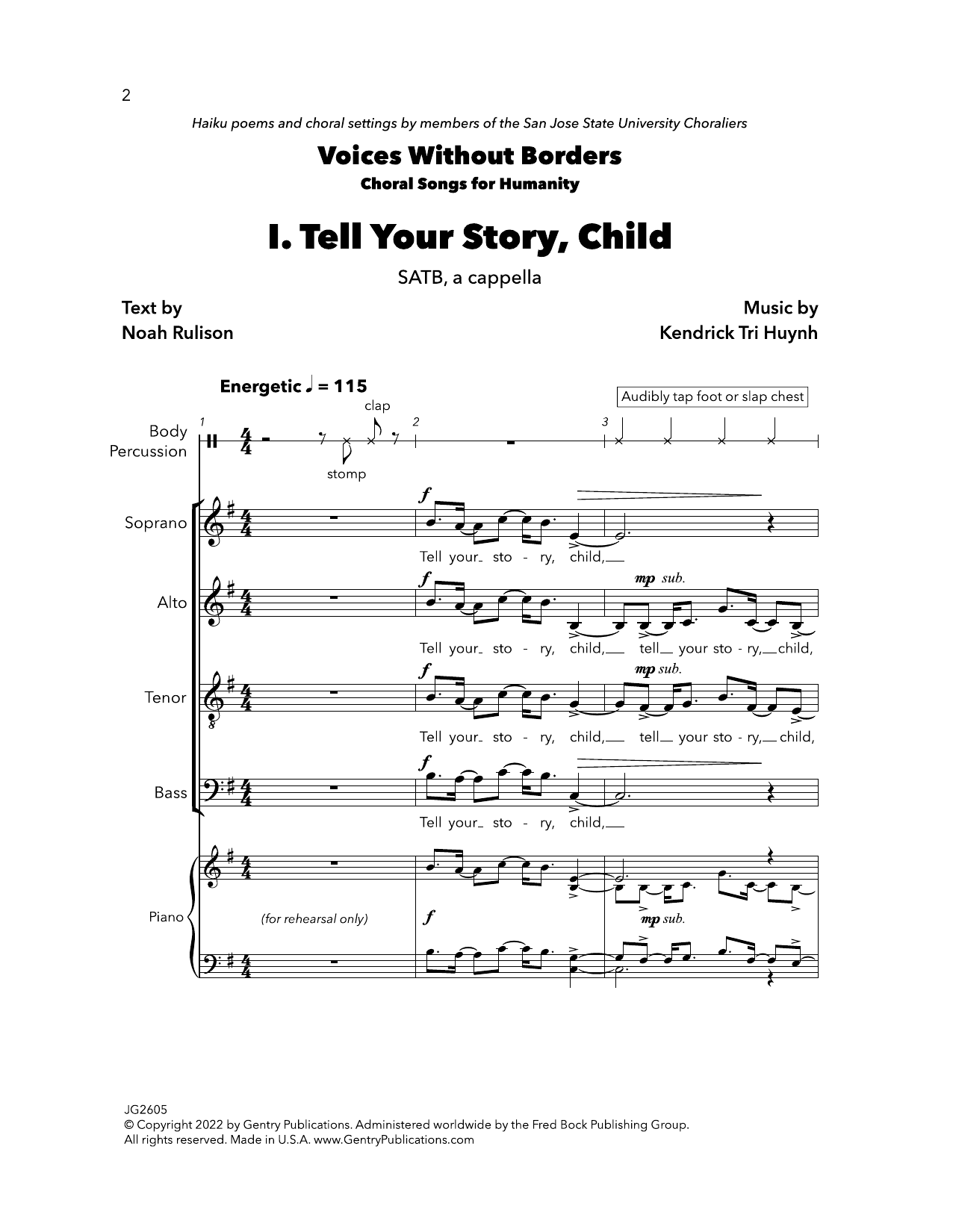 Kendrick Tri Huynh Tell Your Story, Child sheet music notes and chords arranged for SATB Choir