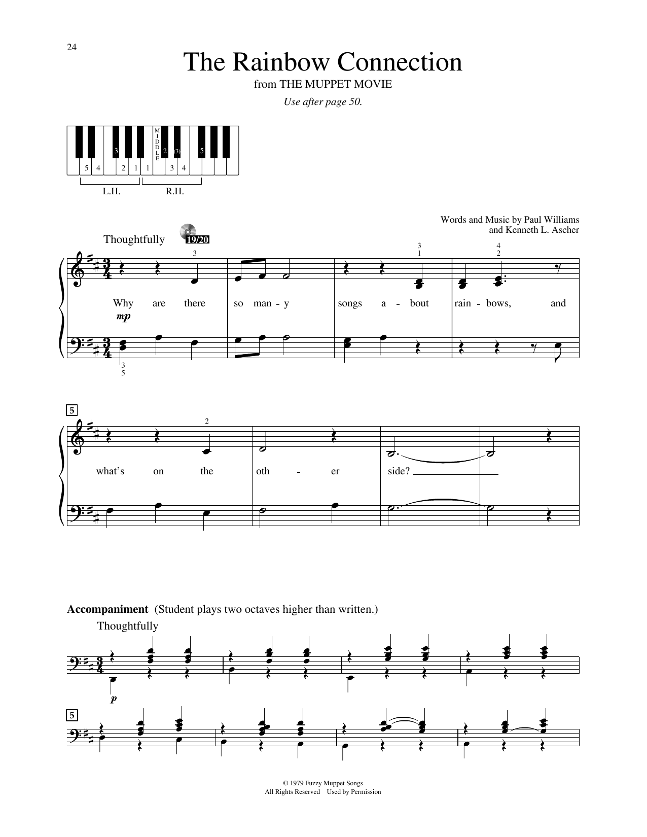 Kenneth L. Ascher Rainbow Connection (from The Muppet Movie) sheet music notes and chords arranged for Educational Piano