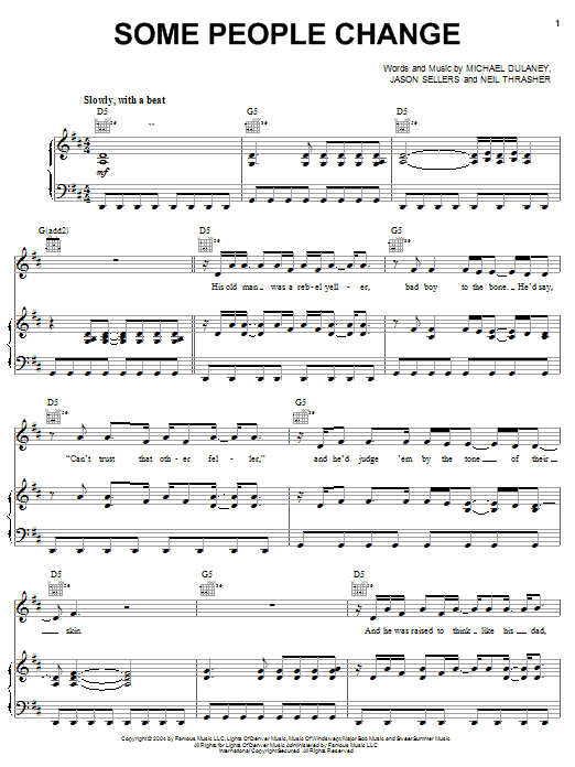 Kenny Chesney Some People Change sheet music notes and chords arranged for Piano, Vocal & Guitar Chords (Right-Hand Melody)