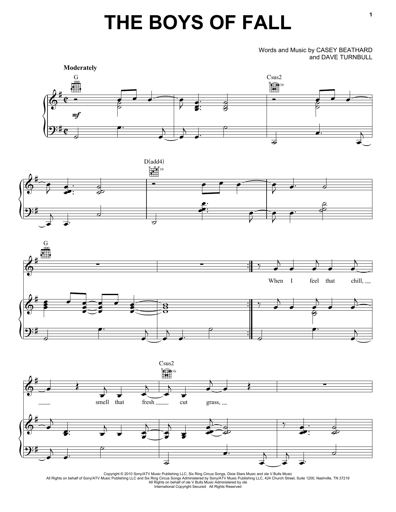 Kenny Chesney The Boys Of Fall sheet music notes and chords arranged for Easy Guitar Tab