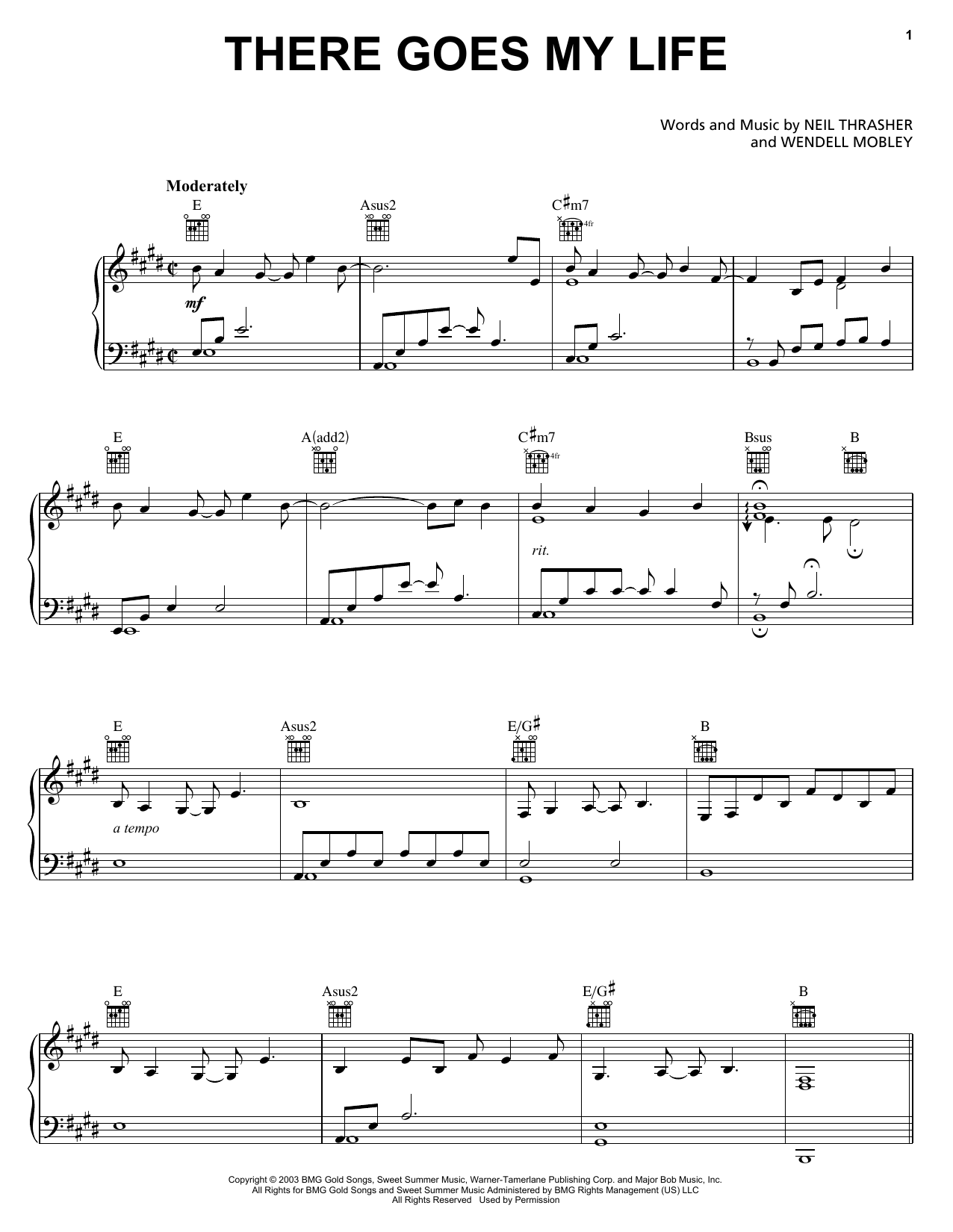 Kenny Chesney There Goes My Life sheet music notes and chords arranged for Piano, Vocal & Guitar Chords (Right-Hand Melody)