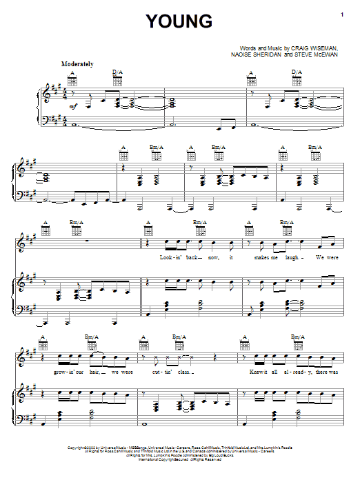 Kenny Chesney Young sheet music notes and chords arranged for Piano, Vocal & Guitar Chords (Right-Hand Melody)