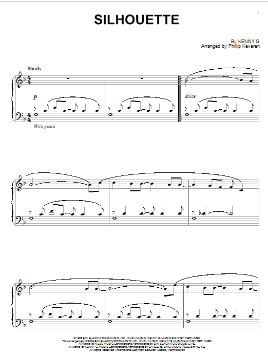 Kenny G Silhouette (arr. Phillip Keveren) sheet music notes and chords arranged for Piano Solo