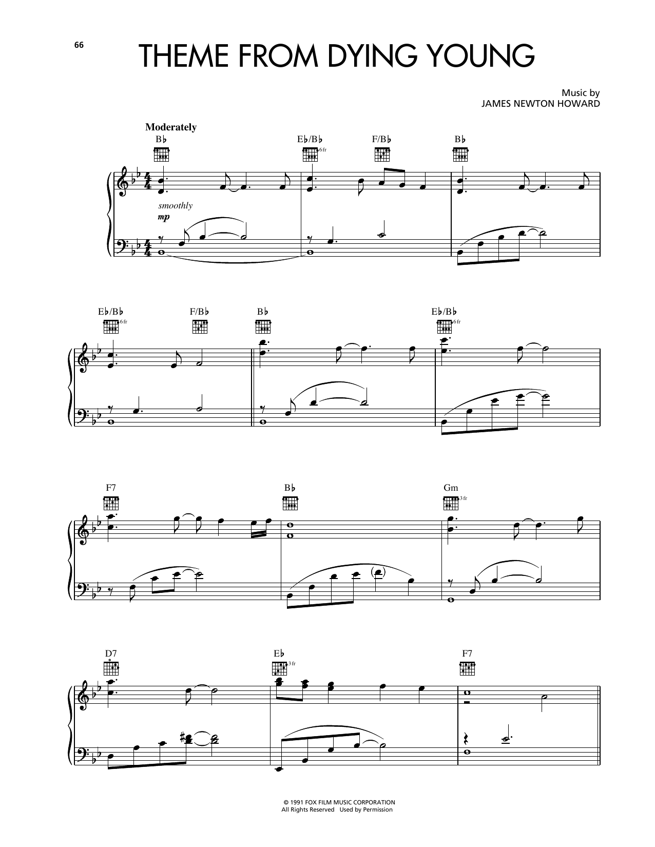 Kenny G Theme From Dying Young sheet music notes and chords arranged for Piano Solo