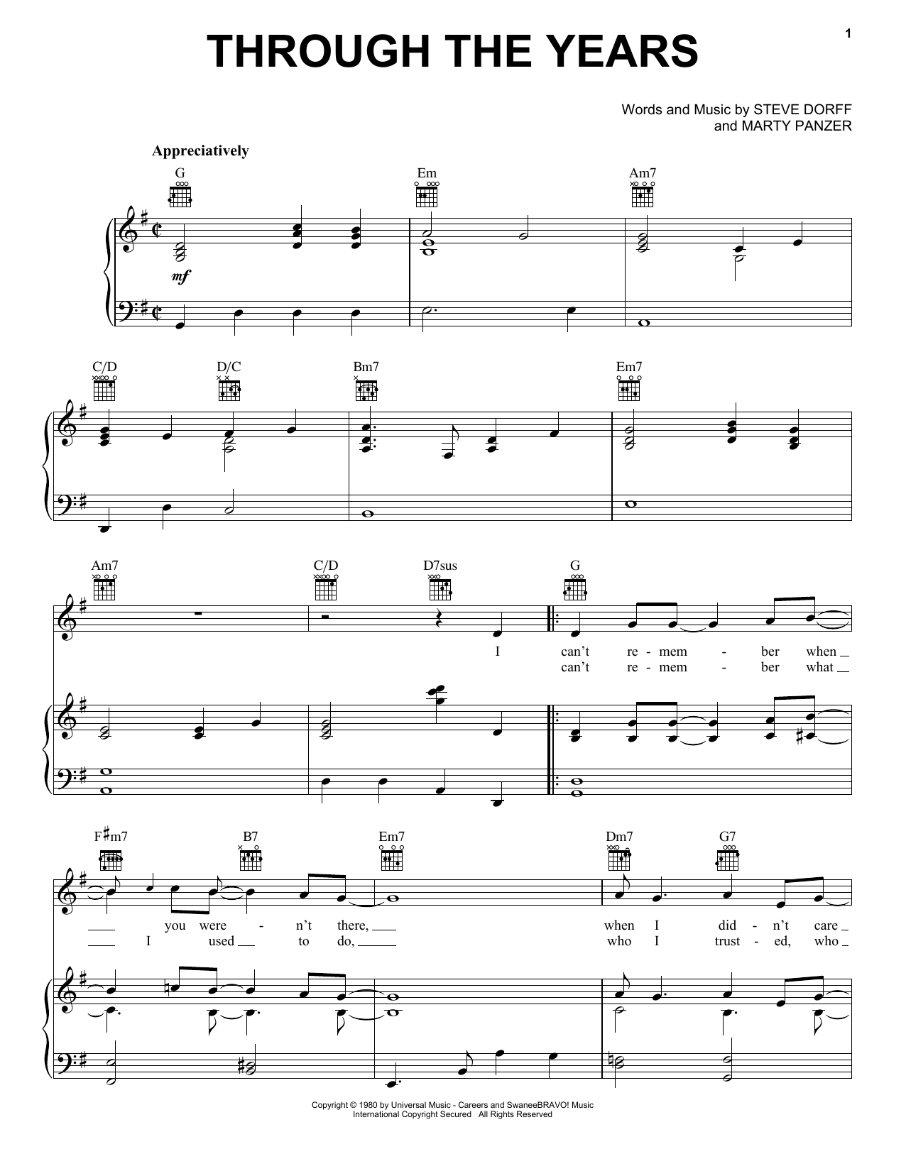 Kenny Rogers Through The Years sheet music notes and chords arranged for Viola Solo