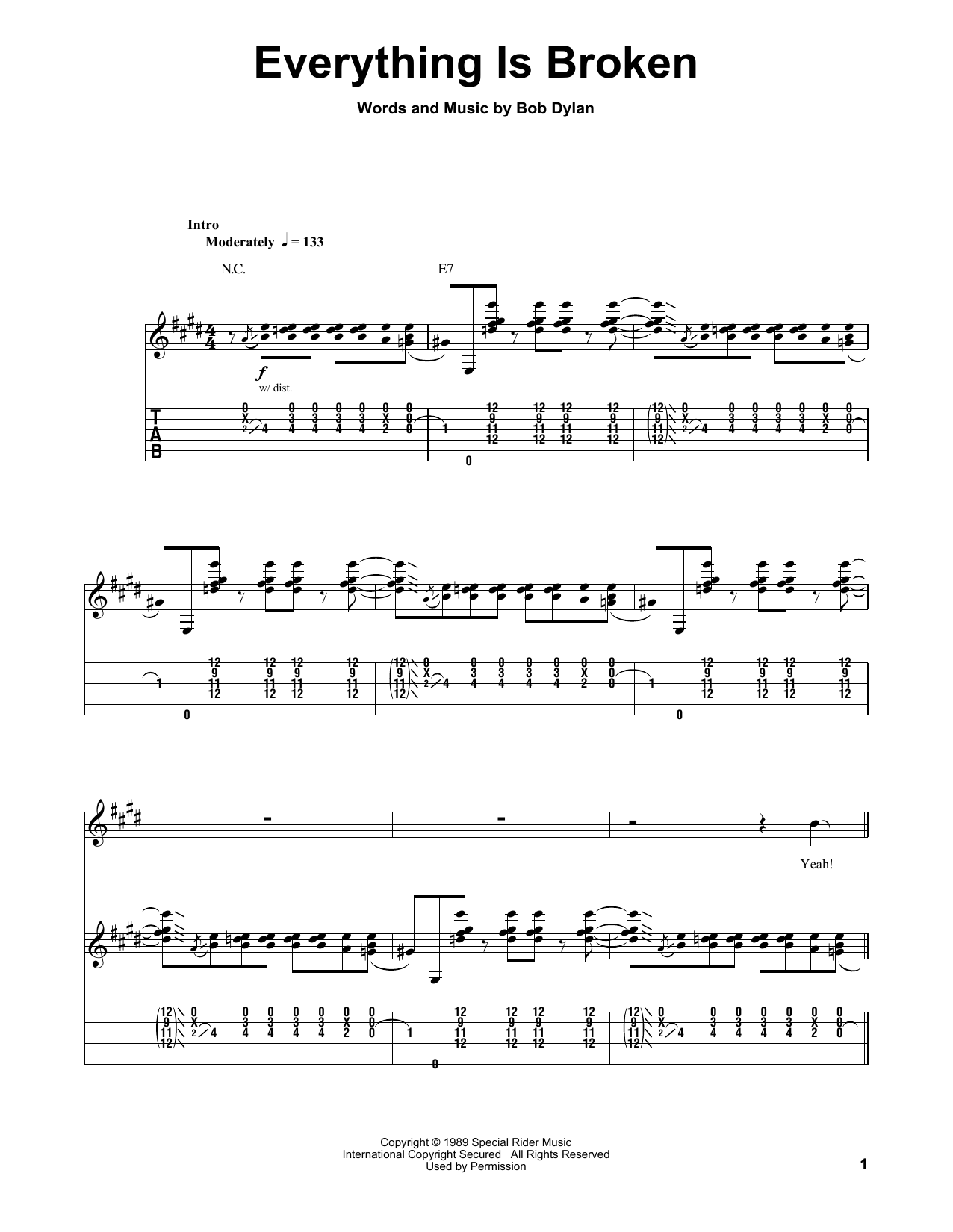 Kenny Wayne Shepherd Everything Is Broken sheet music notes and chords arranged for Guitar Tab (Single Guitar)