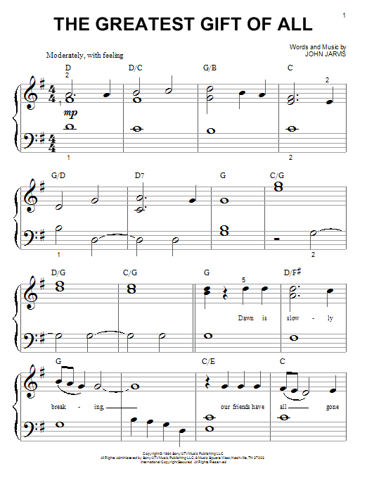 Kenny Rogers and Dolly Parton The Greatest Gift Of All sheet music notes and chords. Download Printable PDF.