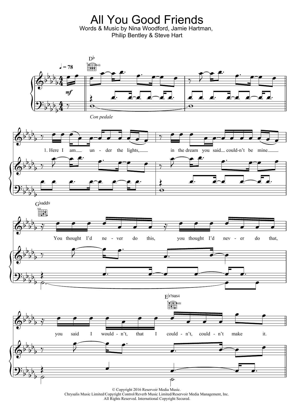 Kevin Simm All You Good Friends sheet music notes and chords arranged for Piano, Vocal & Guitar Chords