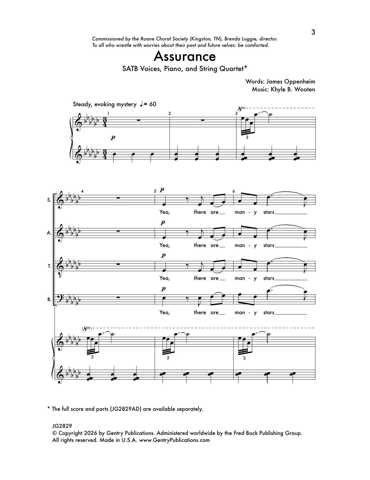 Khyle B. Wooten Assurance sheet music notes and chords arranged for SATB Choir