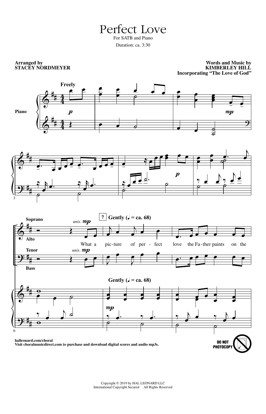 Kimberley Hill Perfect Love (arr. Stacey Nordmeyer) sheet music notes and chords arranged for SATB Choir