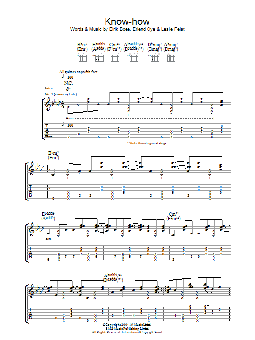 Kings Of Convenience Know-How sheet music notes and chords arranged for Guitar Tab