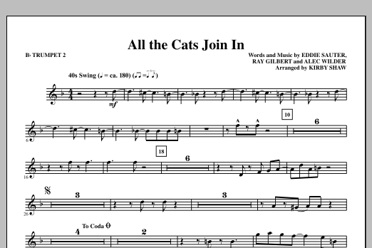 Kirby Shaw All The Cats Join In - Bb Trumpet 2 sheet music notes and chords arranged for Choir Instrumental Pak