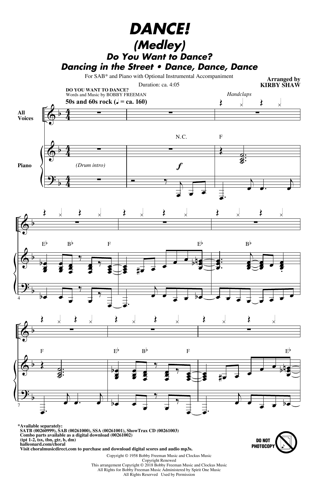 Kirby Shaw DANCE! (Medley) sheet music notes and chords arranged for SSA Choir