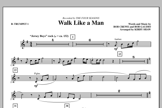 Kirby Shaw Walk Like A Man - Bb Trumpet 1 sheet music notes and chords arranged for Choir Instrumental Pak